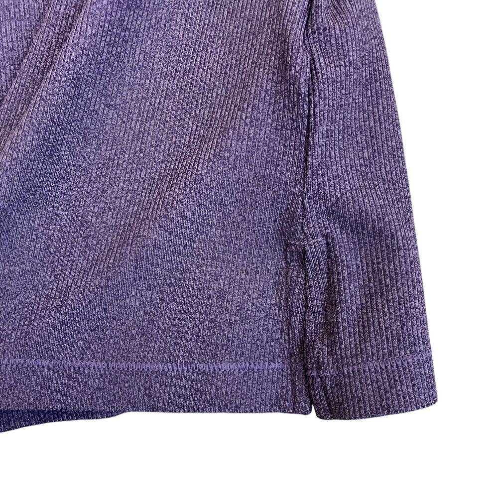 Athleta Sz XL Uptempo Ribbed Henley Top in Regal Plum Purple Stretchy Fitted - Picture 11 of 16